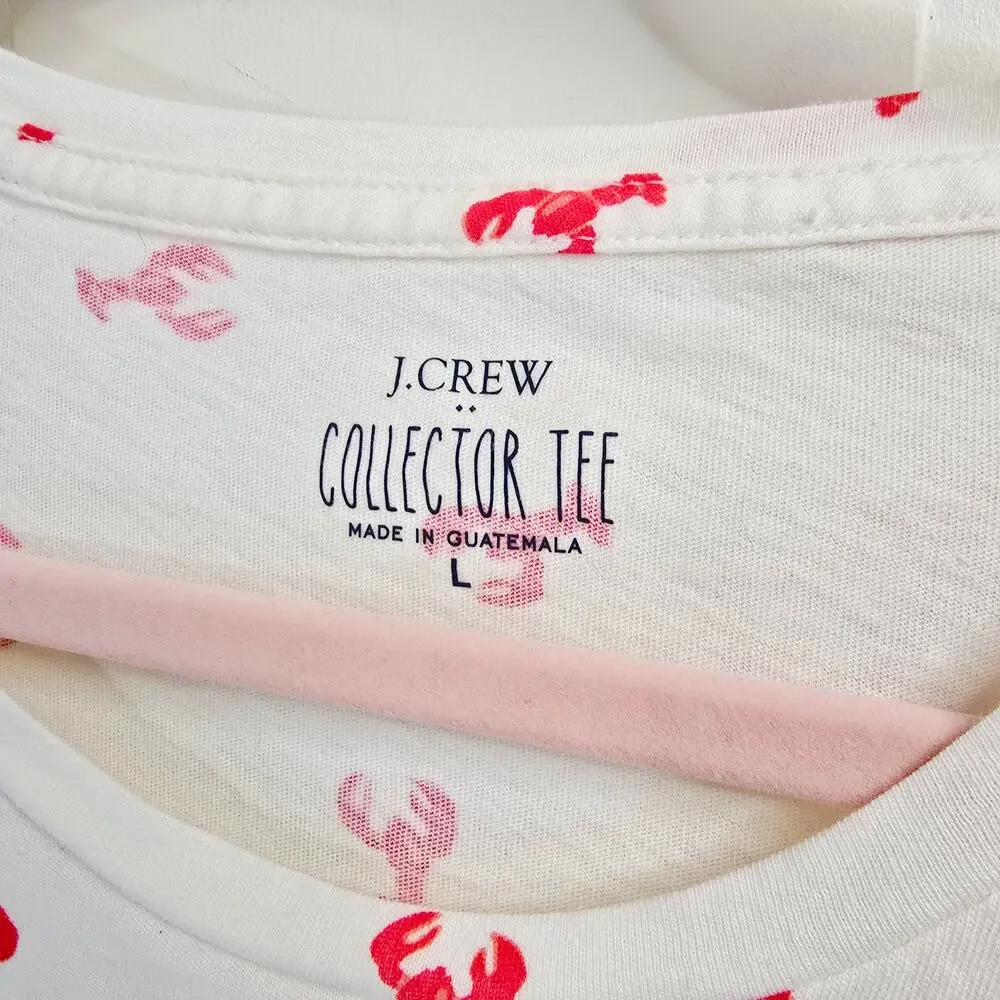 J.Crew Vintage Cotton All-Over Lobster T-Shirt Collector Tee Size L - Picture 3 of 6